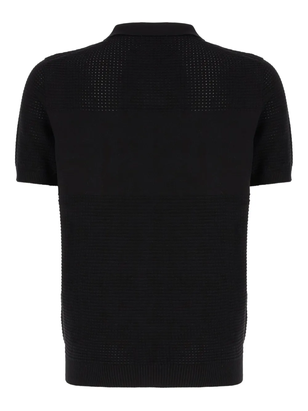 CLAQ textured polo shirt - Zwart