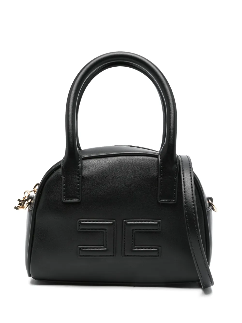 Elisabetta Franchi La Mia Bambina Shopper met logopatch Zwart