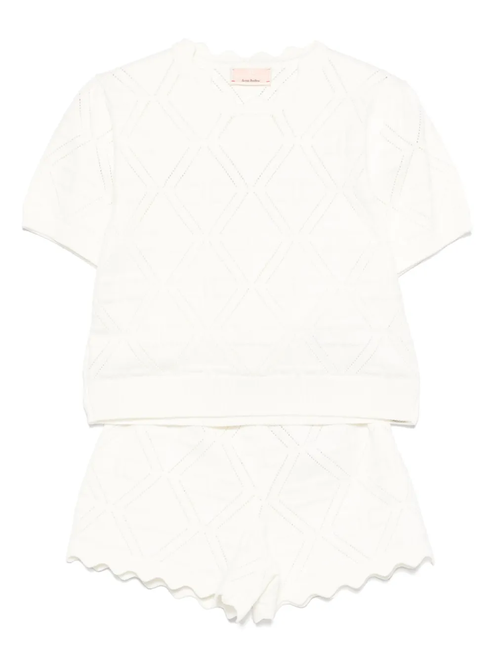 Elisabetta Franchi La Mia Bambina Gebreide shorts Beige