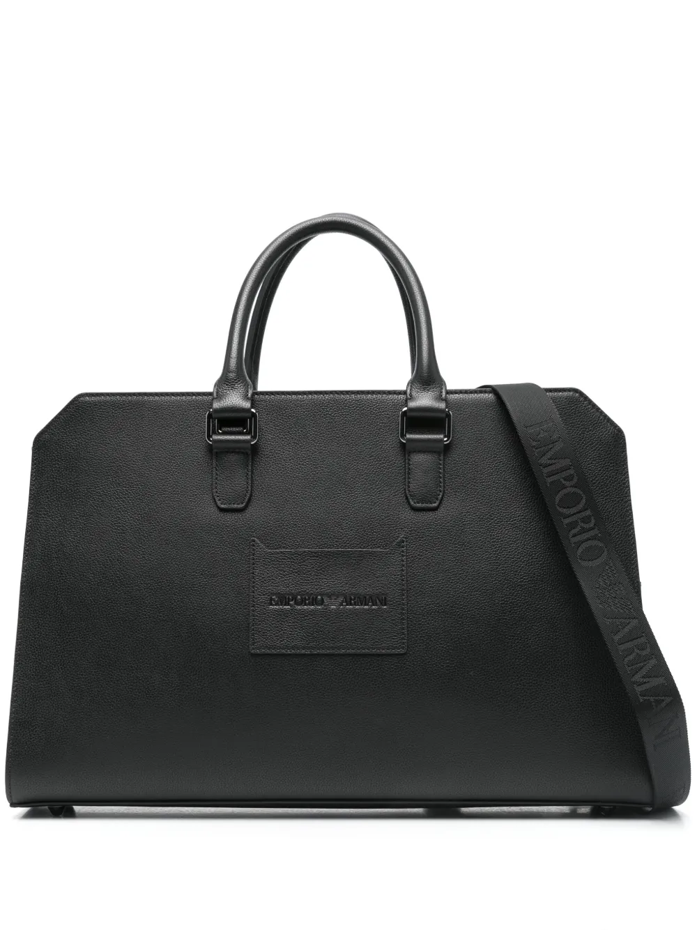 Emporio Armani Laptoptas met logo-reliëf Zwart