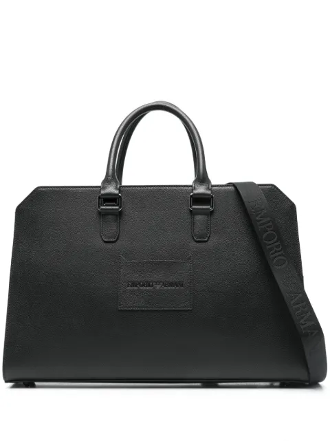 Emporio Armani logo-debossed laptop bag