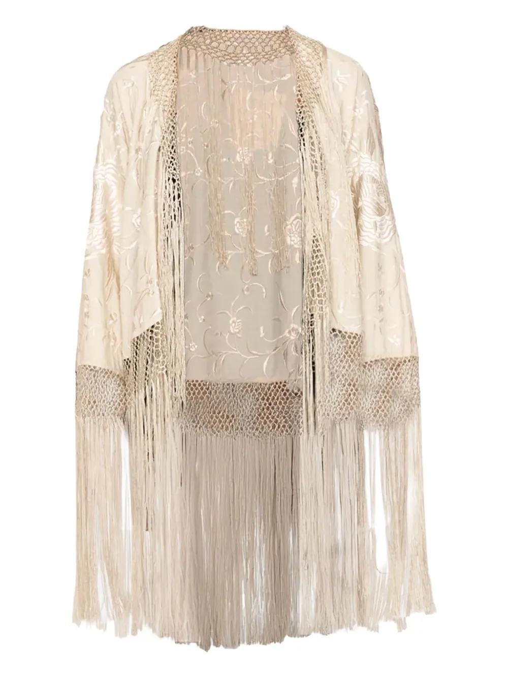 Sea Embroidered Fringe Jacket