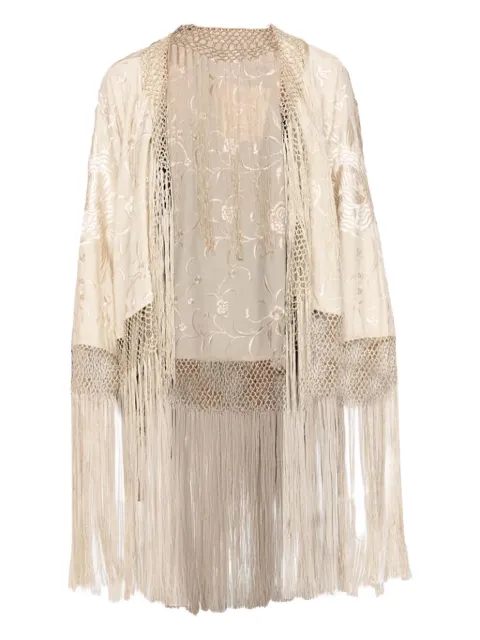 Sea embroidered fringe jacket