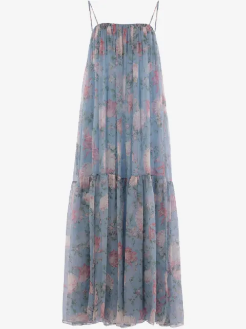 Chloé robe longue en soie à design sans manches