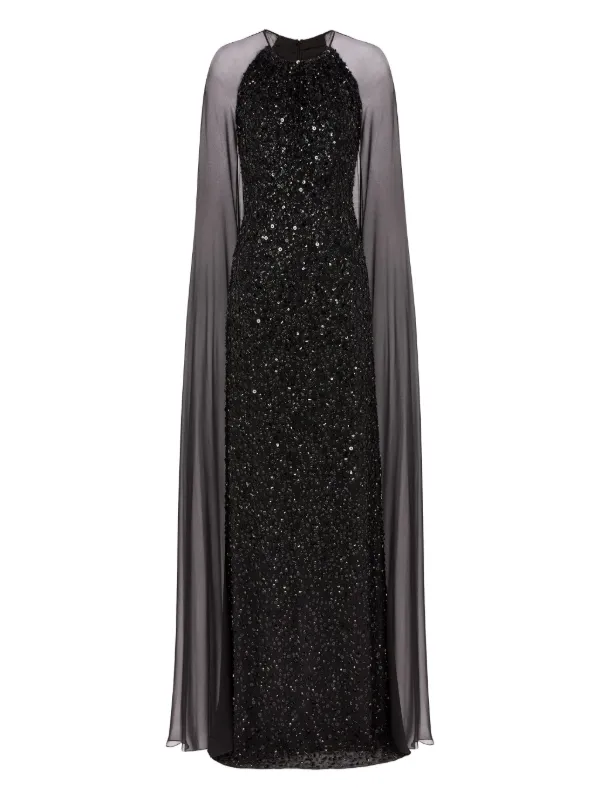 jenny packham black dress Roma Midi Dress In Black