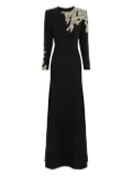 Jenny Packham Honor beaded leaf-embellished gown - Black