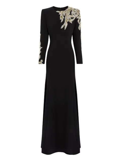 Jenny Packham Honor beaded leaf-embellished gown