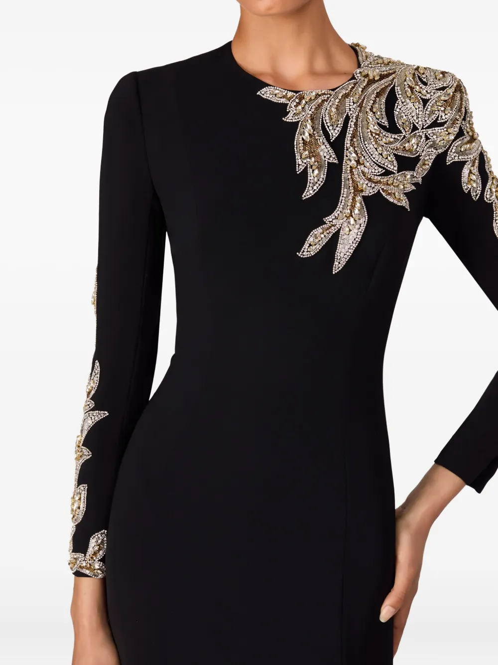 Jenny Packham Honor avondjurk verfraaid met kralen Zwart