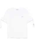 Coperni logo-print ruffle-trim T-shirt - White