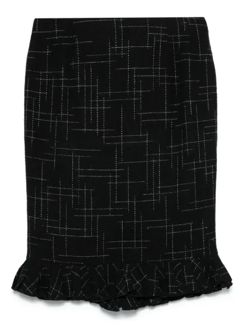 John Galliano Pre-Owned 2000s abstract-pattern midi skirt 