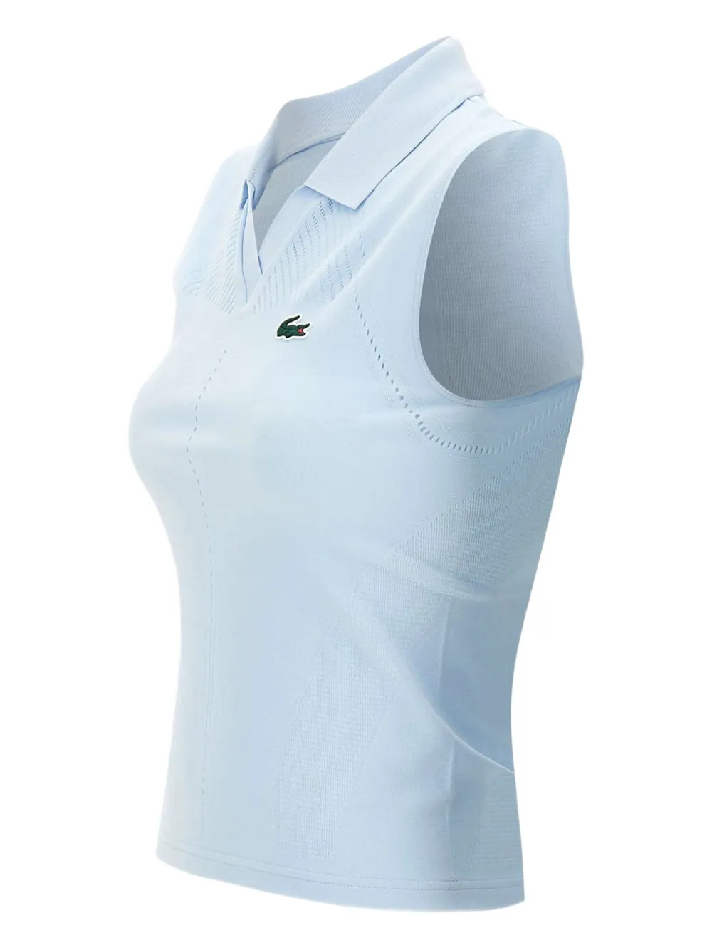 LACOSTE LOGO-EMBROIDERED KNITTED TOP