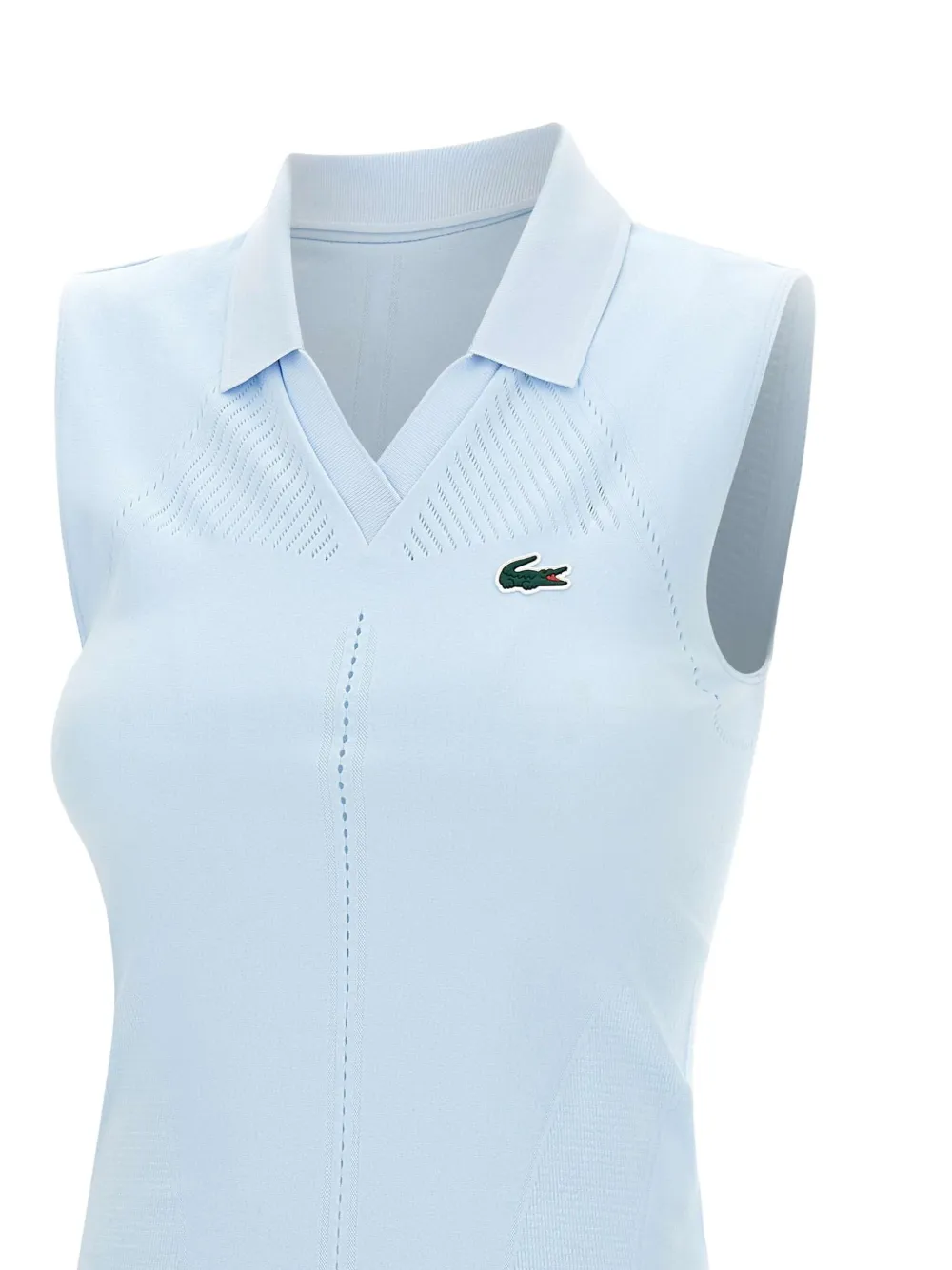 LACOSTE LOGO-EMBROIDERED KNITTED TOP