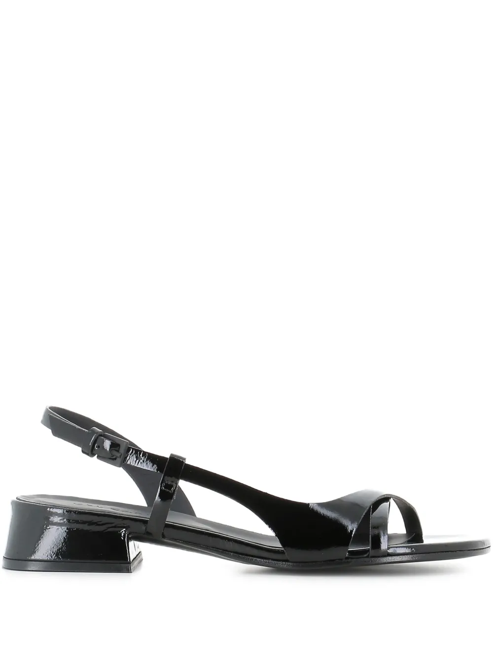 strappy patent sandals