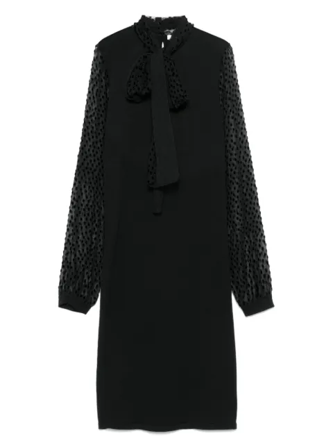 Christian Dior Pre-Owned vestido midi con moño en el cuello 2010