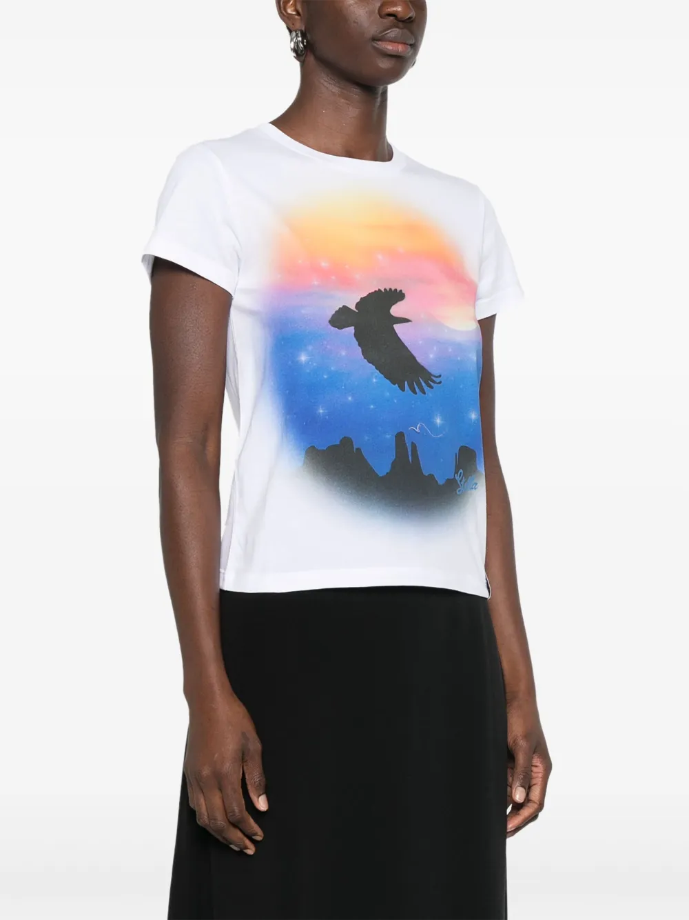 Stella McCartney T-shirt met vogelprint Wit