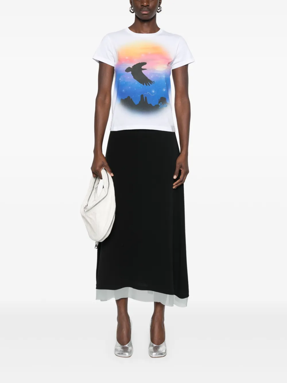 Stella McCartney T-shirt met vogelprint Wit
