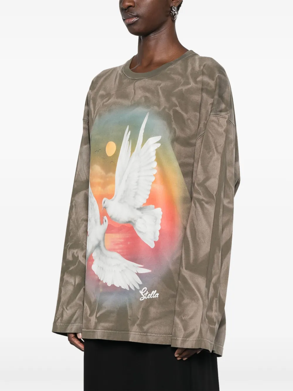 Stella McCartney Top met vogelprint Bruin