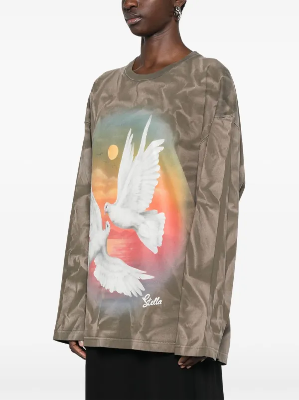 Stella McCartney bird-print Top | Brown | FARFETCH