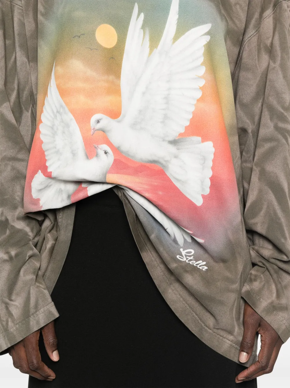 Stella McCartney Top met vogelprint Bruin