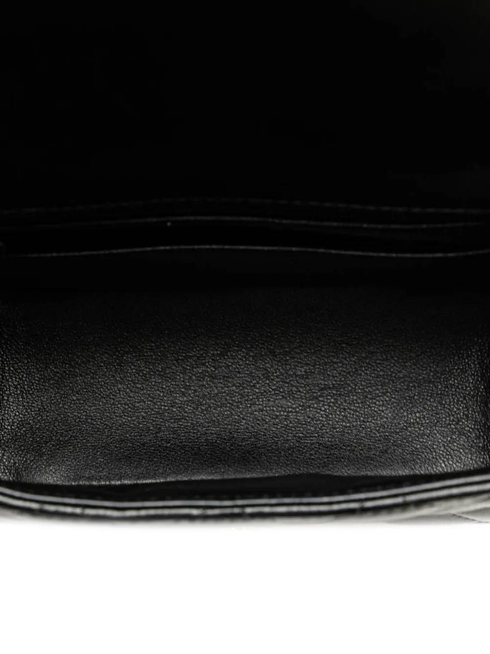 Pre-owned Chanel 2013-2014 Mini Square Classic Lambskin Single Flap Crossbody Bag In Black