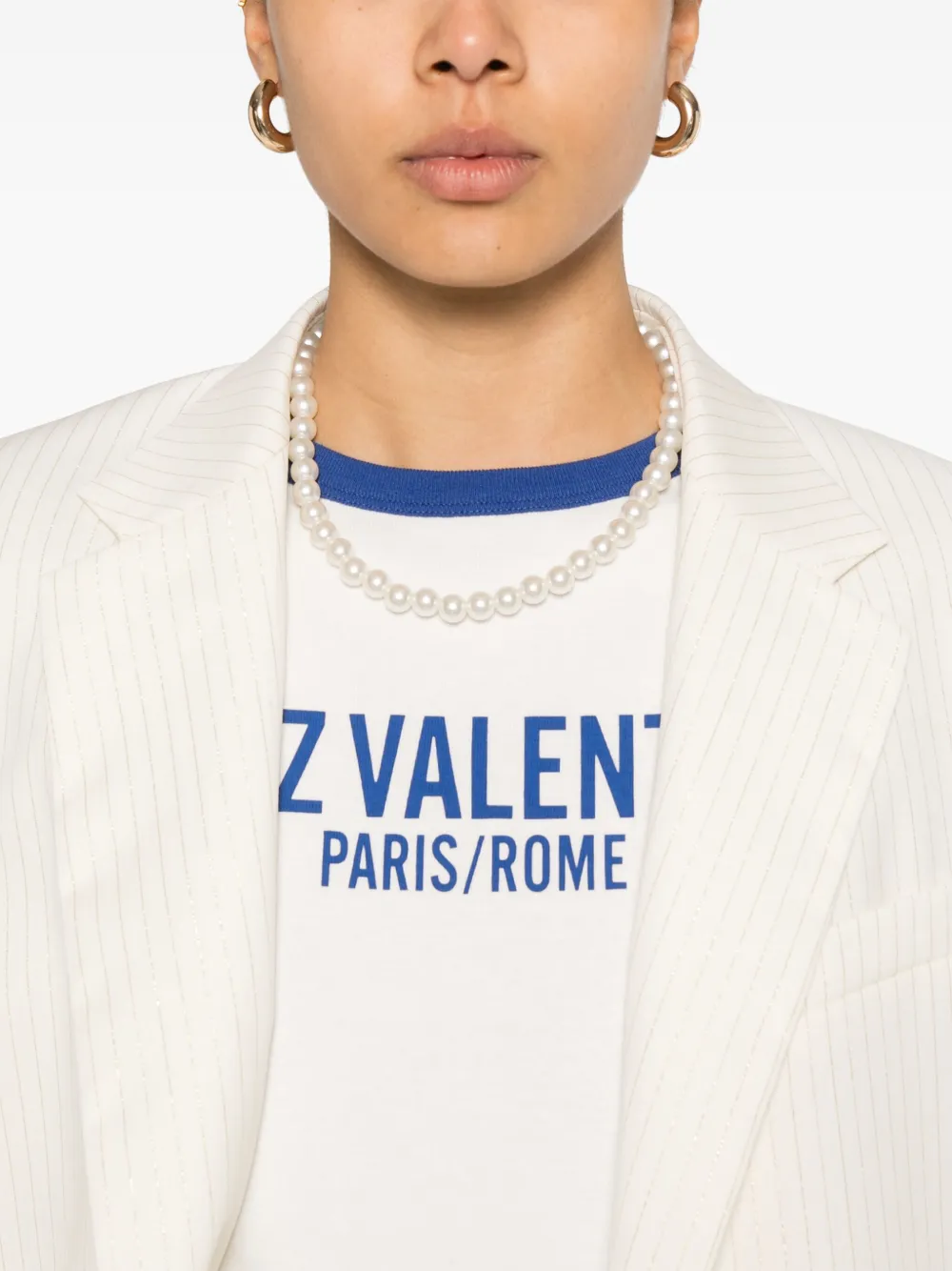A Paper Kid Blazer met krijtstreep Beige