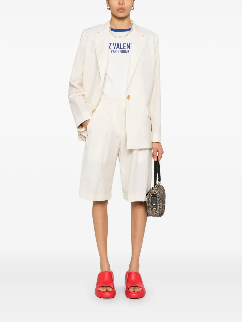 A Paper Kid Blazer met krijtstreep Beige
