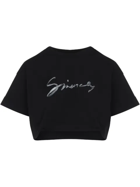 Givenchy playera corta con logo estampado