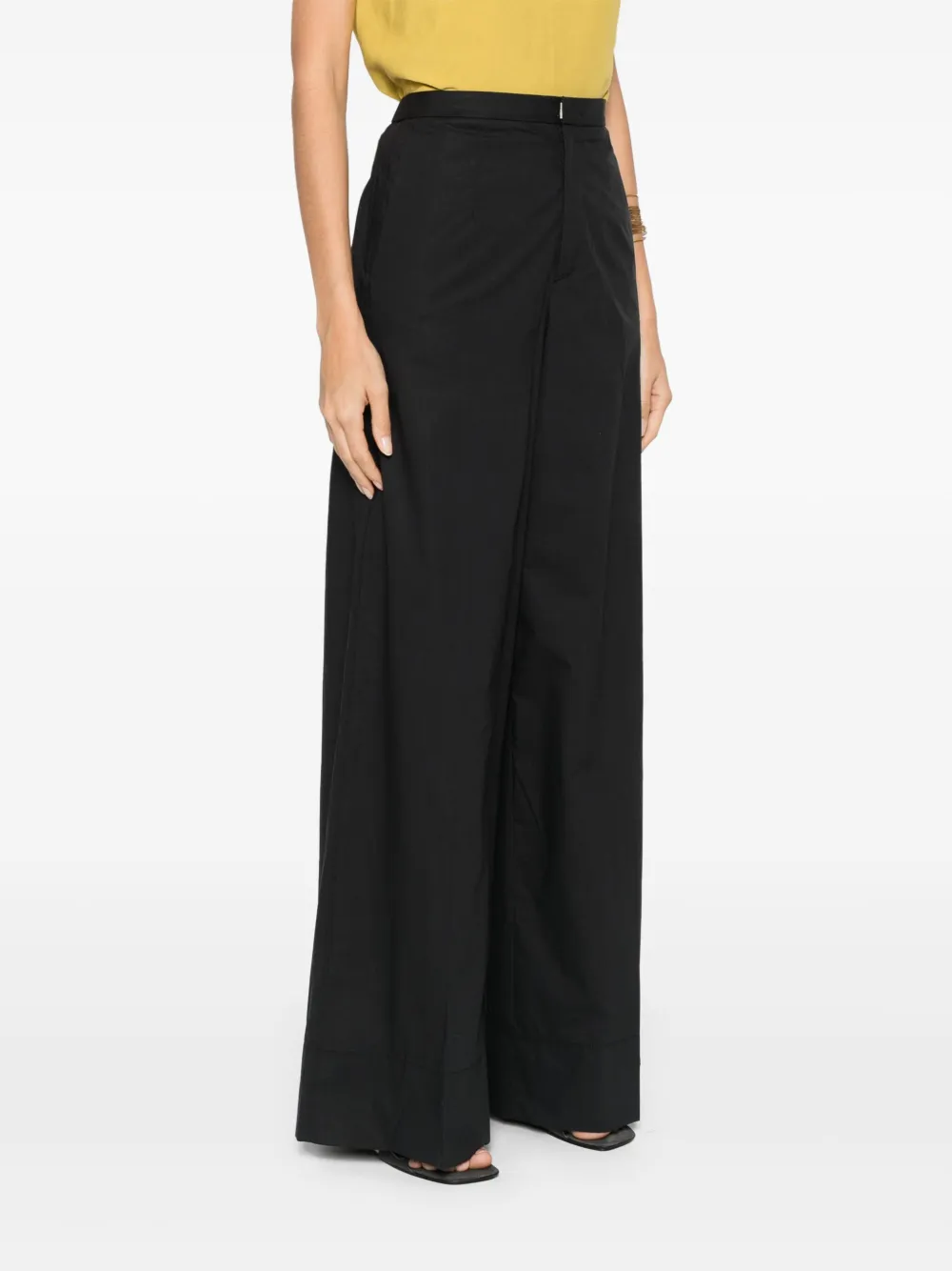 Shop Forte Forte Cotton Wide-leg Trousers