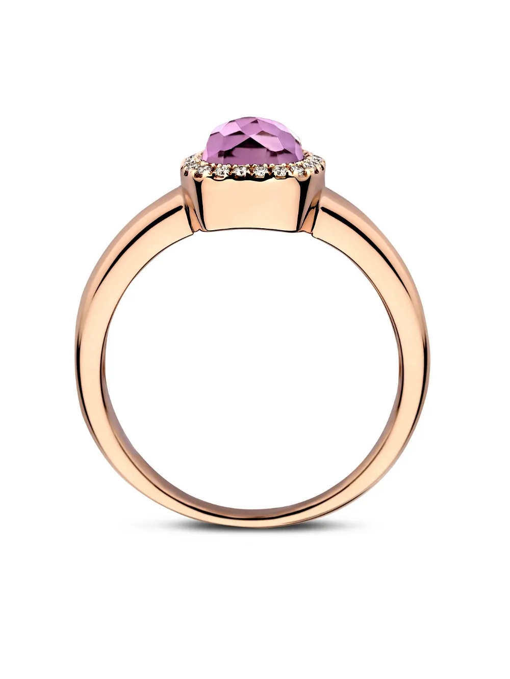 Tirisi Anello Milano Sweeties in oro rosa 18 carati con ametista e diamanti | Anelli di alta gioielleria | Image 3