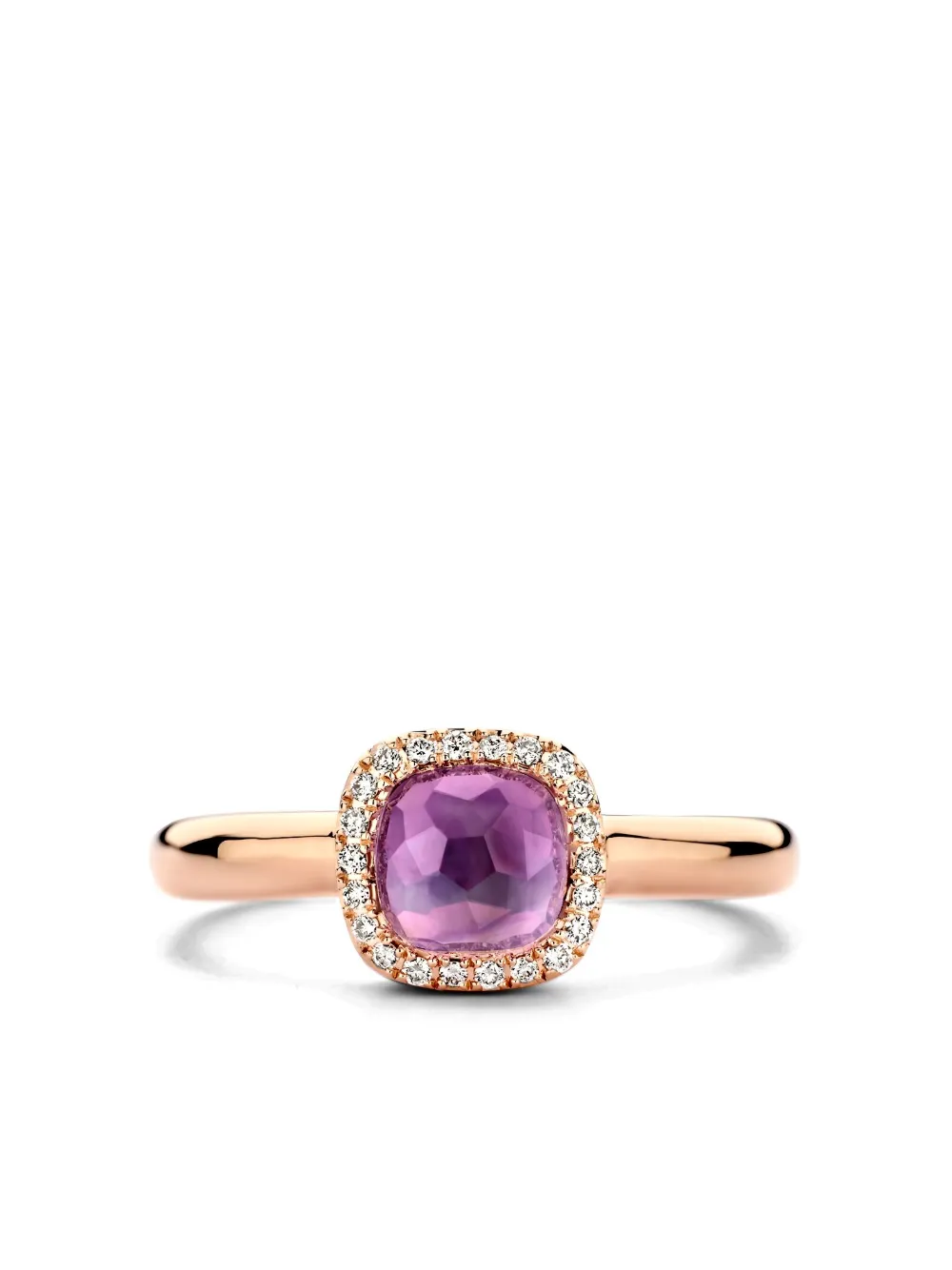 Tirisi Anello Milano Sweeties in oro rosa 18 carati con ametista e diamanti | rosa | Image 1