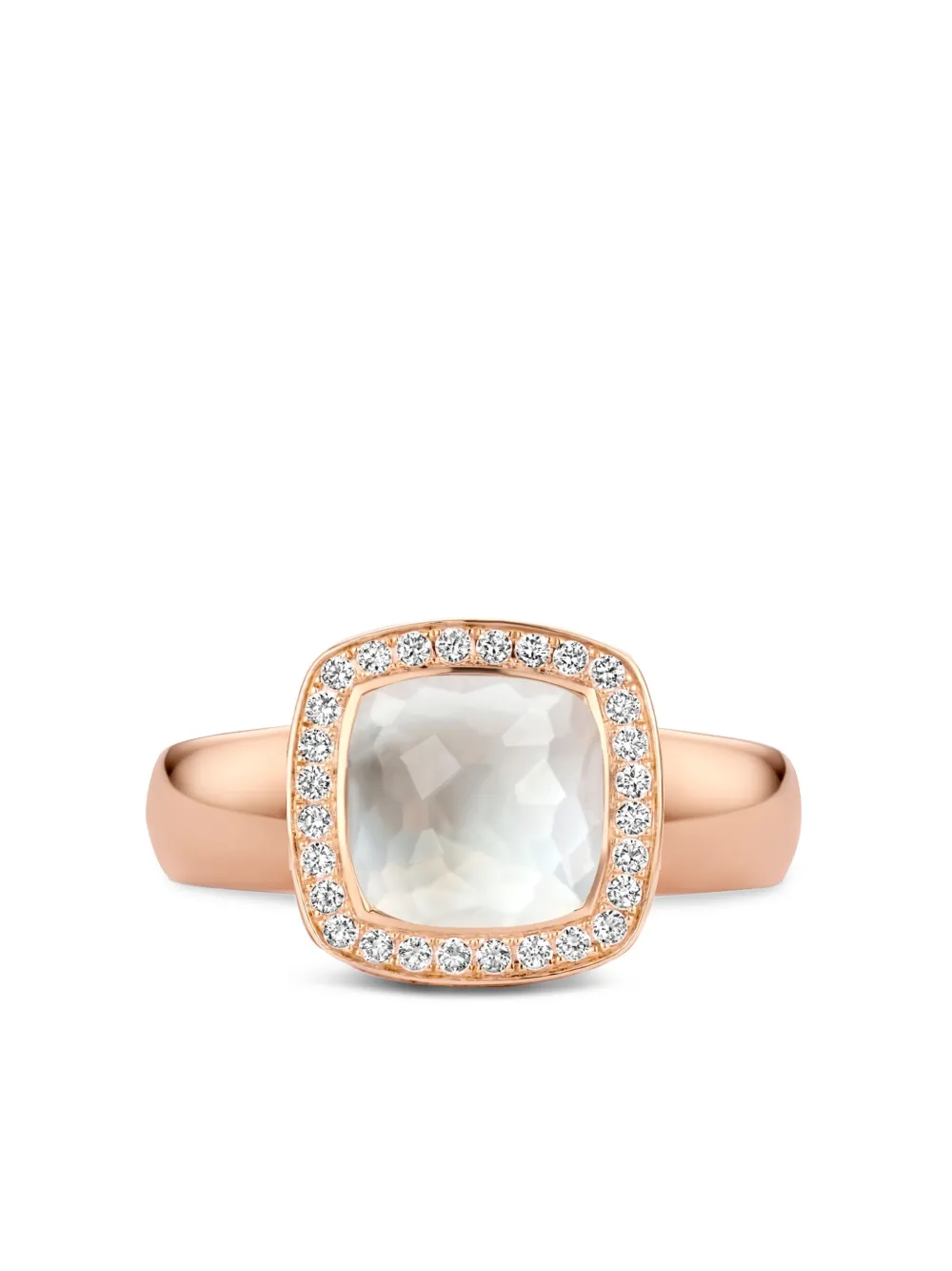 Tirisi Anello in oro rosa 18 carati con diamanti e quarzo | rosa | Image 1