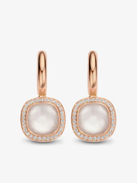Tirisi 18kt rose gold quartz and diamond earrings