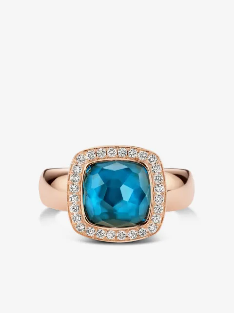 Tirisi 18kt rose gold topaz and diamond ring