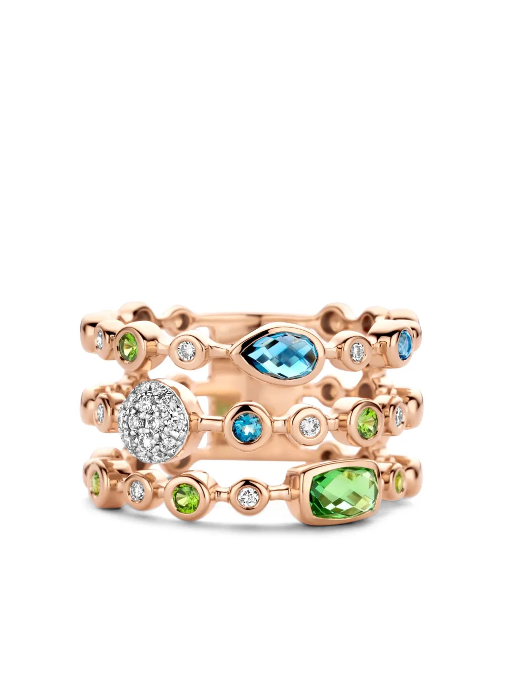 Tirisi Anello in oro rosa 18 carati con gemme | rosa | Image 1