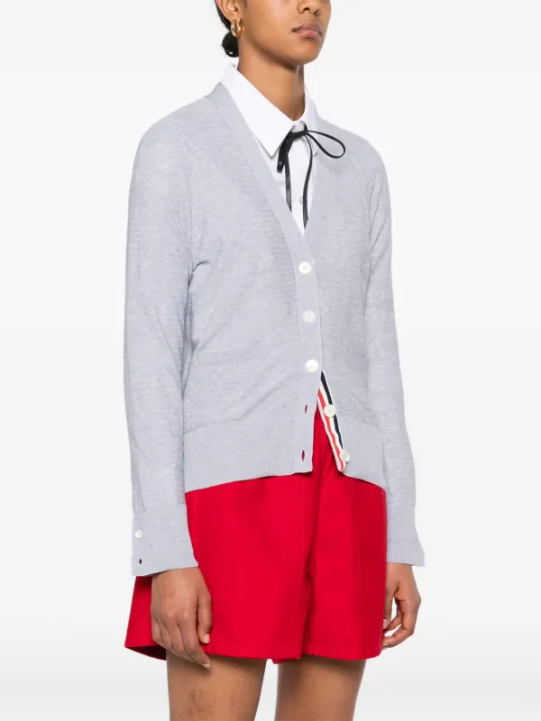 Thom Browne ケーブルニット カーディガン | グレー | FARFETCH JP