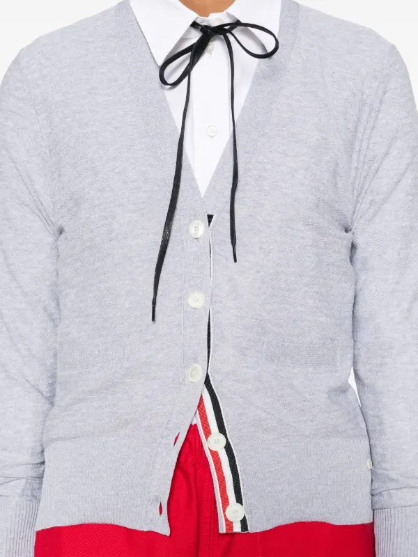 【値下不可】THOM BROWNE ケーブルニットカーディガン Thom Browne ケーブルニット カーディガン | グレー | FARFETCH JP