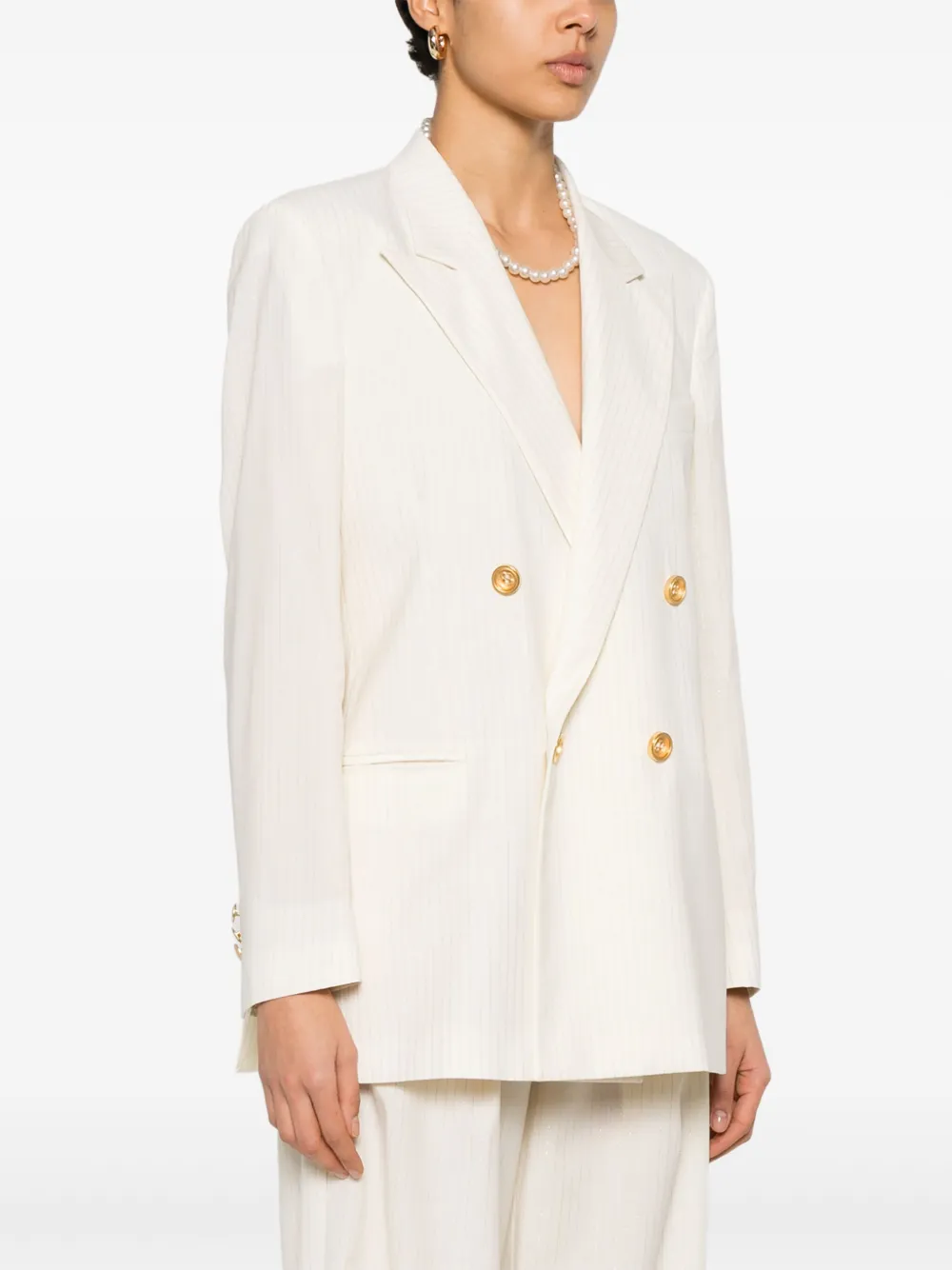 A Paper Kid Blazer met krijtstreep Beige
