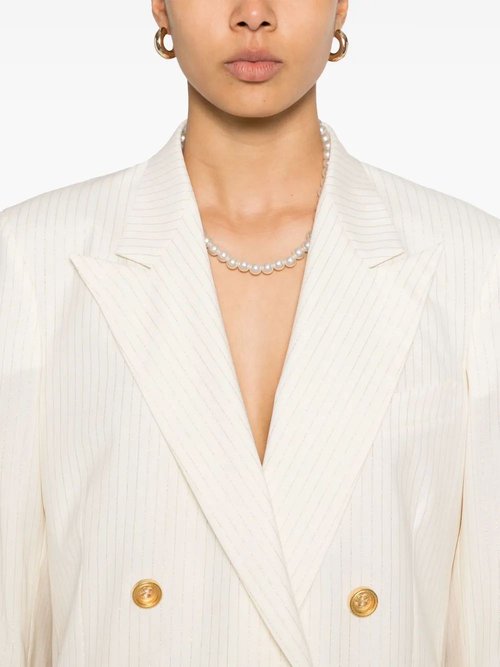 A Paper Kid Blazer met krijtstreep Beige