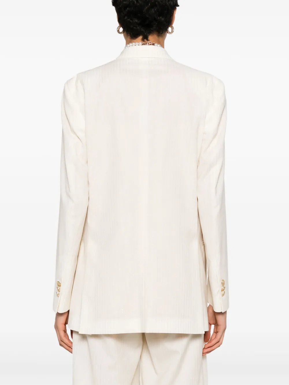 A Paper Kid Blazer met krijtstreep Beige