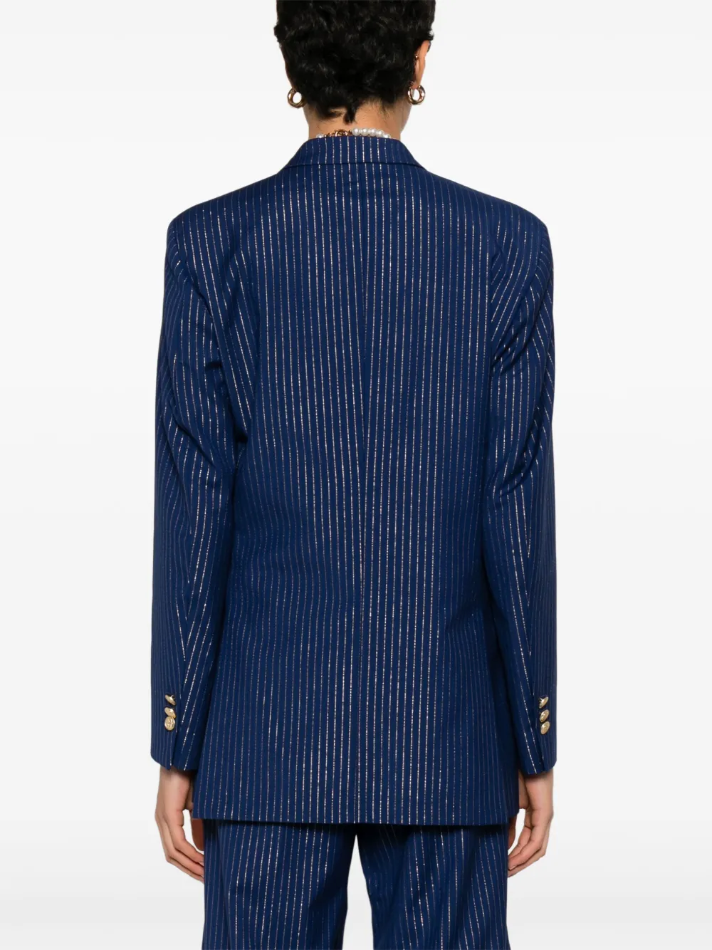 A Paper Kid Pinstriped Blazer In Blue