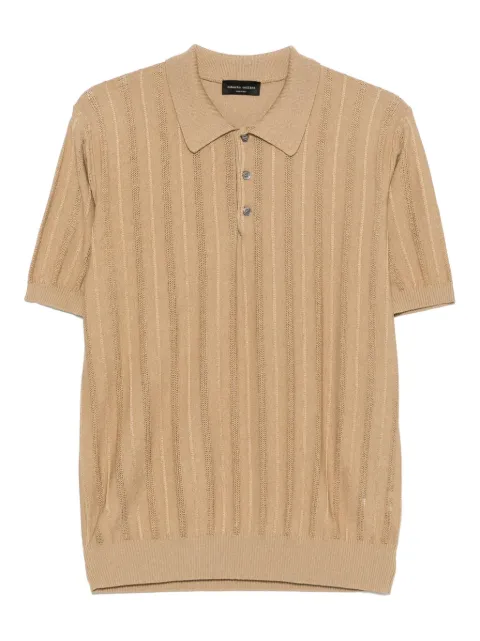 Roberto Collina playera tipo polo de tejido calado