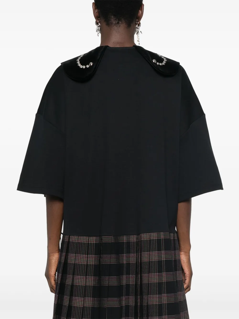 Chopova Lowena Black Saltos Kilt Minidress In Black