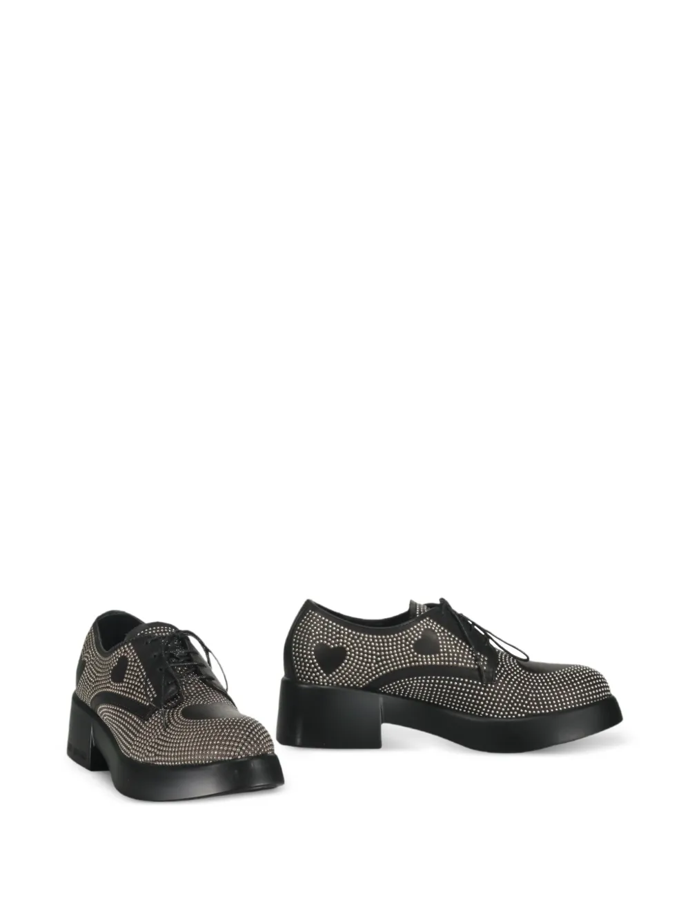 Moschino heart-detail studded shoes Black