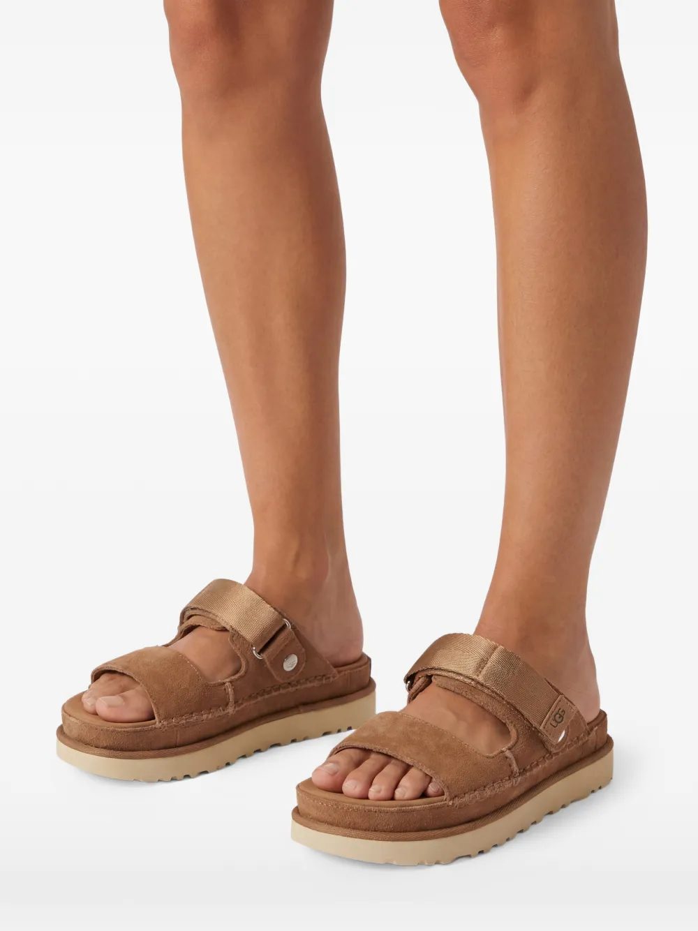 UGG Goldenstar Glide suède sandalen Bruin