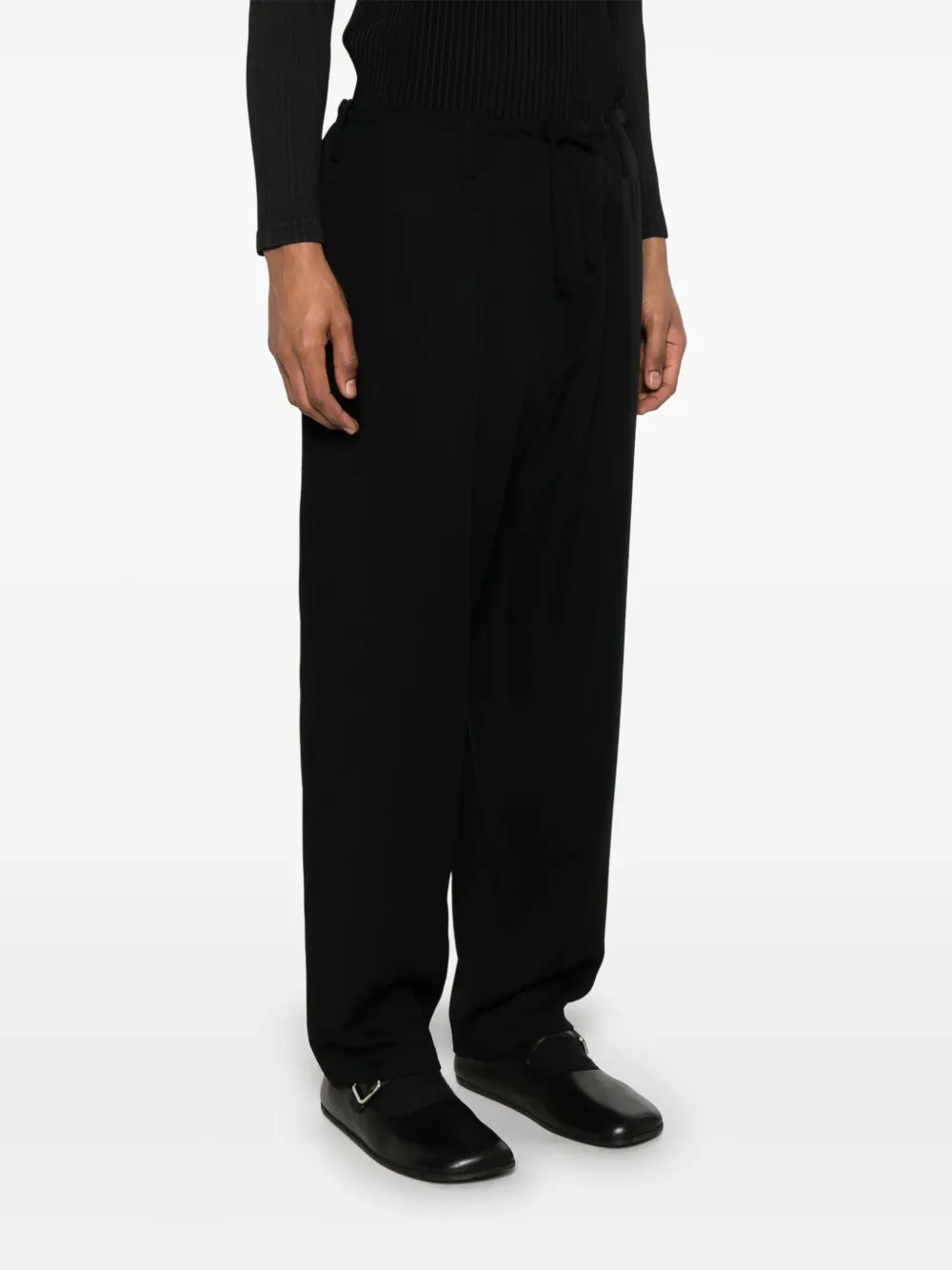 Yohji Yamamoto Broek met toelopende pijpen Zwart