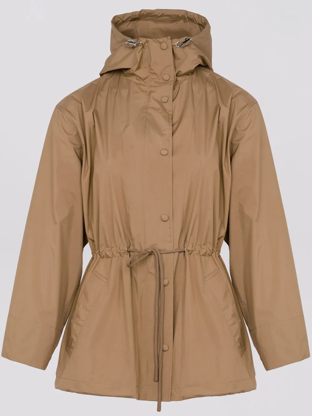Yves Salomon Hooded Parka Jacket In Brown
