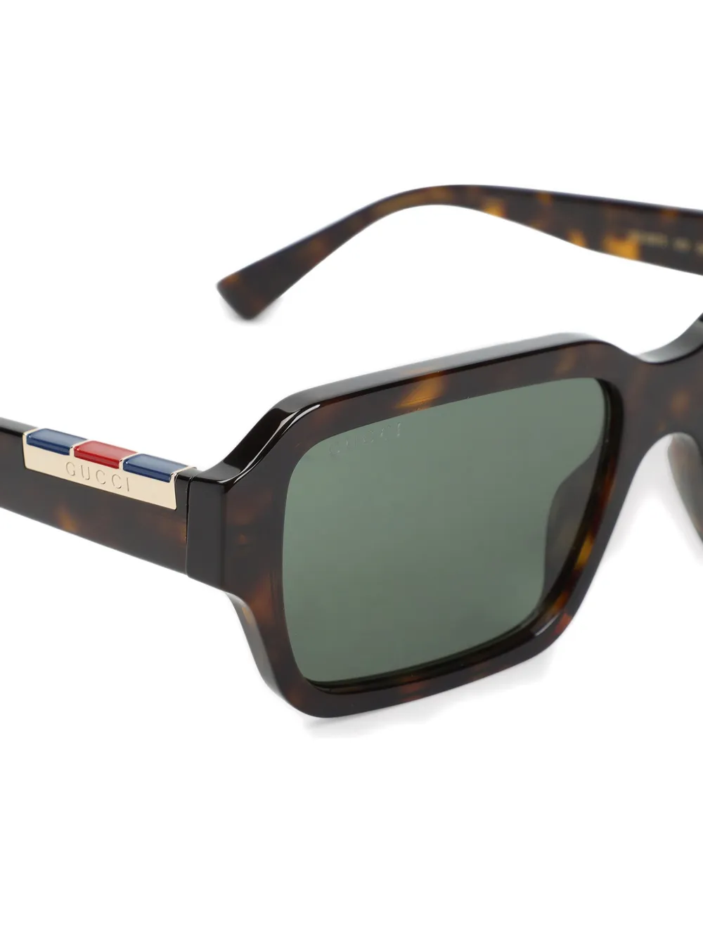 Gucci Eyewear Bril met rechthoekig montuur Bruin