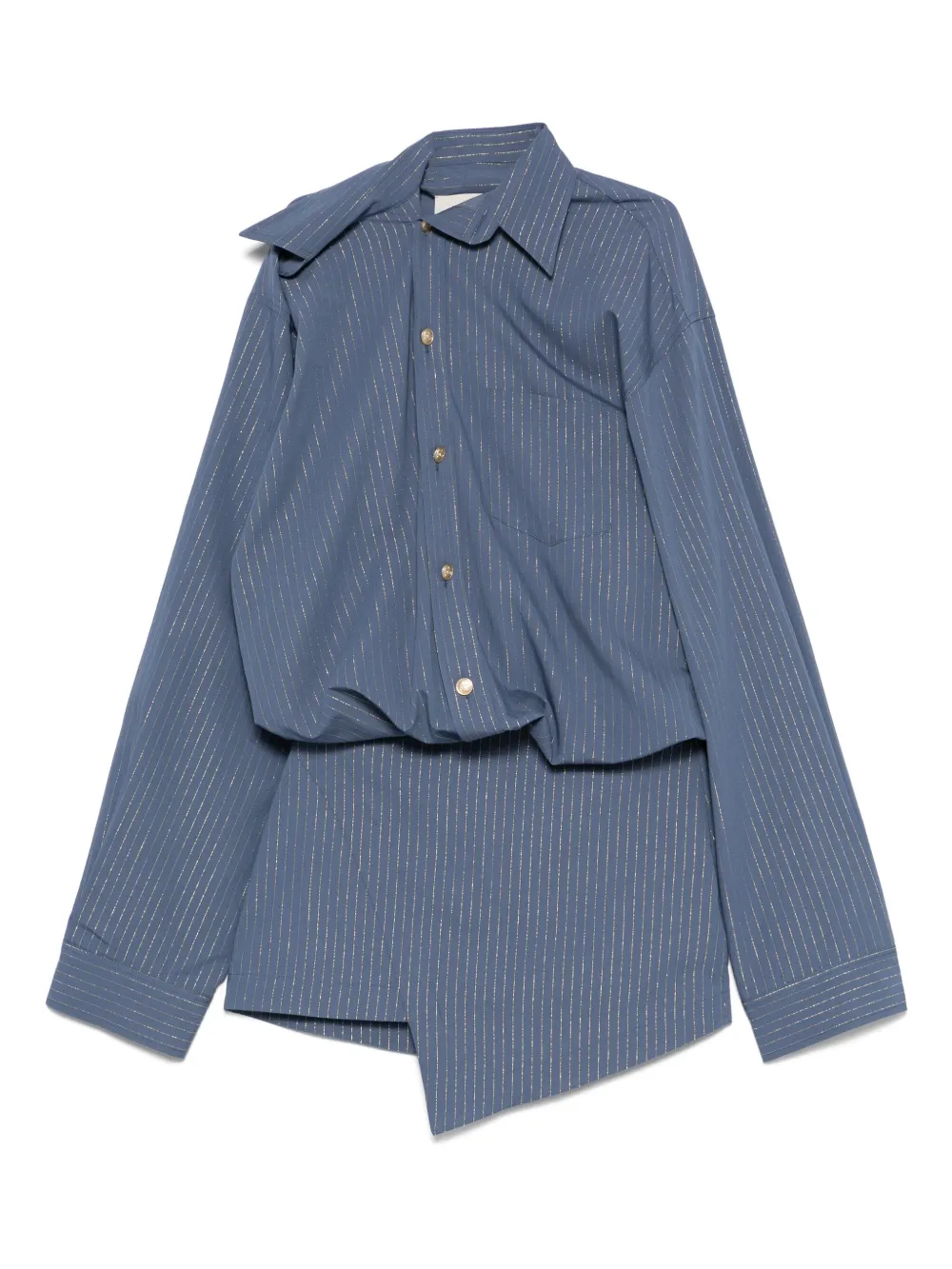 A Paper Kid robe courte à fines rayures | bleu | Image 1