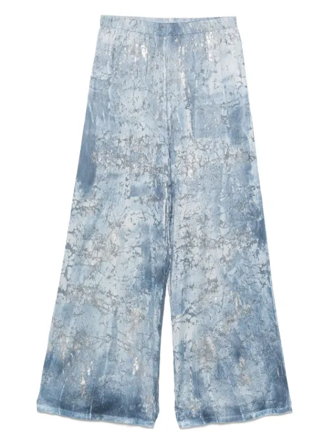 Avant Toi pantalones palazzo con detalle metalizado