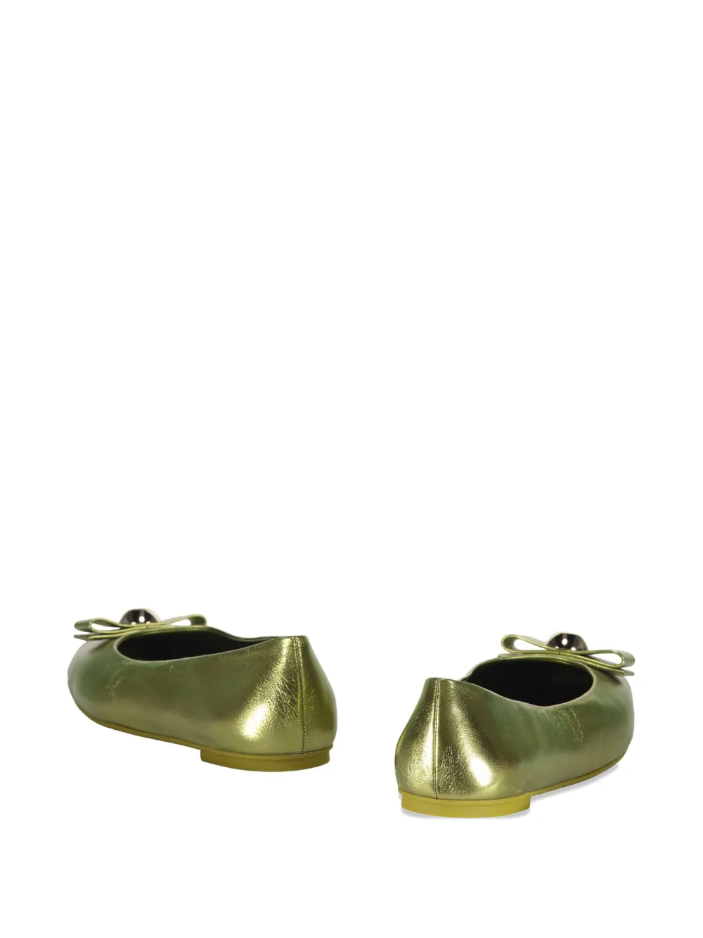 Ferragamo bow-embellished ballerina loafers Green